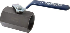 NIBCO - 2" Pipe, Carbon Steel Standard Ball Valve - 1 Piece, Inline - One Way Flow, FNPT x FNPT Ends, Lever Handle, 1,500 WOG - Exact Industrial Supply