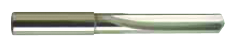 5.4mm Dia. - Carbide Straight Flute 4XD Drill-130Â° 4-Facet Point-Coolant-Bright - Exact Industrial Supply