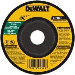 DeWALT - 24 Grit, 7" Wheel Diam, 1/4" Wheel Thickness, 7/8" Arbor Hole, Type 27 Depressed Center Wheel - Silicon Carbide, Resinoid Bond, 8,700 Max RPM - Exact Industrial Supply