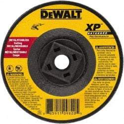 DeWALT - 24 Grit, 5" Wheel Diam, Type 27 Depressed Center Wheel - Zirconia Alumina, Resinoid Bond, 12,200 Max RPM - Exact Industrial Supply