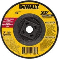 DeWALT - 24 Grit, 5" Wheel Diam, Type 27 Depressed Center Wheel - Zirconia Alumina, Resinoid Bond, 12,200 Max RPM - Exact Industrial Supply