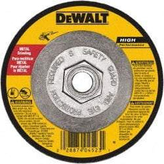 DeWALT - 24 Grit, 6" Wheel Diam, 3/32" Wheel Thickness, Type 27 Depressed Center Wheel - Aluminum Oxide, Resinoid Bond, 10,100 Max RPM - Exact Industrial Supply