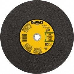 DeWALT - 14" 24 Grit Silicon Carbide Cutoff Wheel - 1/8" Thick, 1" Arbor, 5,500 Max RPM, Use with Gas Powered Saws - Exact Industrial Supply