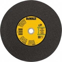 DeWALT - 14" 24 Grit Silicon Carbide Cutoff Wheel - 1/8" Thick, 20mm Arbor, 5,500 Max RPM, Use with Gas Powered Saws - Exact Industrial Supply