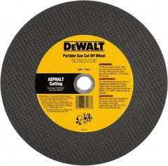 DeWALT - 12" 24 Grit Silicon Carbide Cutoff Wheel - 1/8" Thick, 1" Arbor, 6,400 Max RPM, Use with Gas Powered Saws - Exact Industrial Supply