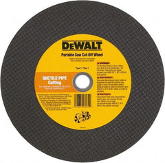DeWALT - 12" 24 Grit Aluminum Oxide Cutoff Wheel - 1/8" Thick, 20mm Arbor, 6,400 Max RPM, Use with Gas Powered Saws - Exact Industrial Supply