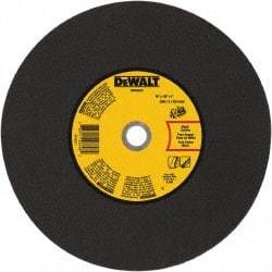 DeWALT - 14" 24 Grit Aluminum Oxide Cutoff Wheel - 1/8" Thick, 1" Arbor, 5,500 Max RPM, Use with Gas Powered Saws - Exact Industrial Supply