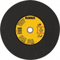 DeWALT - 14" 24 Grit Aluminum Oxide Cutoff Wheel - 1/8" Thick, 20mm Arbor, 5,500 Max RPM, Use with Gas Powered Saws - Exact Industrial Supply