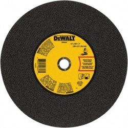 DeWALT - 14" 24 Grit Aluminum Oxide Cutoff Wheel - 0.109" Thick, 1" Arbor, 4,300 Max RPM, Use with Stationary Tools - Exact Industrial Supply