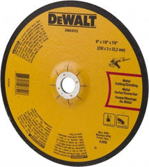 DeWALT - 24 Grit, 9" Wheel Diam, 1/8" Wheel Thickness, 7/8" Arbor Hole, Type 27 Depressed Center Wheel - Aluminum Oxide, Diamond Matrix Bond, 6,600 Max RPM, Compatible with Angle Grinder - Exact Industrial Supply