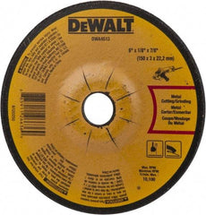DeWALT - 24 Grit, 6" Wheel Diam, 1/8" Wheel Thickness, 7/8" Arbor Hole, Type 27 Depressed Center Wheel - Aluminum Oxide, Diamond Matrix Bond, 10,100 Max RPM, Compatible with Angle Grinder - Exact Industrial Supply