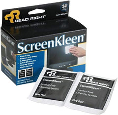 READ RIGHT - Pre-Moistened Screen Cleaning Wipes - Box, 5" x 5" Sheet Size, White - Exact Industrial Supply