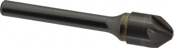SGS - 1/2" Head Diam, 1/4" Shank Diam, 6 Flute 82° Solid Carbide Countersink - Exact Industrial Supply