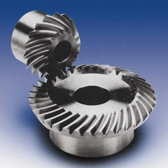 Boston Gear - 10 Pitch, 3.4" OD, 34 Tooth Spiral Bevel Gear & Pinion - 0.57" Face Width, Unhardened Steel - Exact Industrial Supply