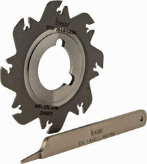 Iscar - Arbor Hole Connection, 0.049" Cutting Width, 0.7" Depth of Cut, 3" Cutter Diam, 1" Hole Diam, 8 Tooth Indexable Slotting Cutter - SGSF Toolholder, GSFN, GSFU Insert - Exact Industrial Supply