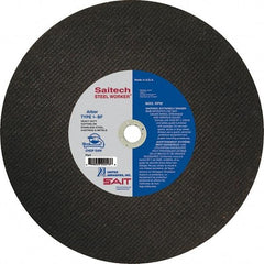 Sait - 16" Ceramic Cutoff Wheel - 3/32" Thick, 1" Arbor, 3,700 Max RPM, Use with Chop Saws - Exact Industrial Supply