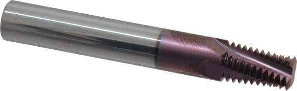 Carmex - 1/2-14 to 3/4-14 NPT, 1/2" Cutting Diam, 4 Flute, Solid Carbide Helical Flute Thread Mill - Internal/External Thread, 0.82" LOC, 3-1/2" OAL, 1/2" Shank Diam - Exact Industrial Supply