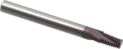 Carmex - 1/8-27 NPTF, 1/4" Cutting Diam, 3 Flute, Solid Carbide Helical Flute Thread Mill - Internal/External Thread, 0.39" LOC, 2-1/2" OAL, 1/4" Shank Diam - Exact Industrial Supply