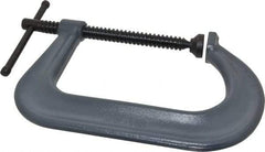 Wilton - Regular-Duty 6" Max Opening, 5" Throat Depth, Forged Steel Standard C-Clamp - 5,400 Lb Capacity, 0" Min Opening, Square Deep Throat - Exact Industrial Supply