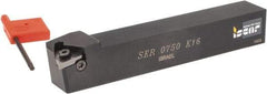 Iscar - External Thread, Right Hand Cut, 3/4" Shank Width x 3/4" Shank Height Indexable Threading Toolholder - 5" OAL, K 16 Insert Compatibility, SE Toolholder, Series SER - Exact Industrial Supply