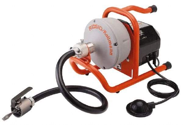 Ridgid - Electric Battery Drain Cleaning Machine - For 3/4" to 2" Pipe, 35' Cable - Exact Industrial Supply