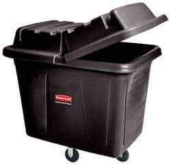 Rubbermaid - 400 Lb Load Capacity, 12 Cu Ft, Polyethylene Cube Truck - 28" Wide x 42-3/4" Long x 33" High, Black - Exact Industrial Supply