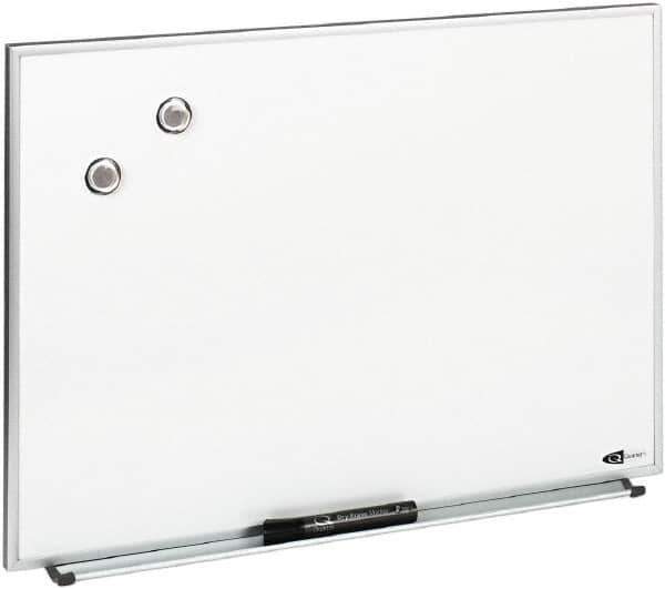Quartet - 16" High x 23" Wide Enameled Steel Magnetic Marker Board - Aluminum Frame, 1-1/4" Deep, Includes Accessory Tray/Rail, One Dry-Erase Marker & Magnets & Mounting Kit - Exact Industrial Supply