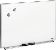 Quartet - 16" High x 23" Wide Enameled Steel Magnetic Marker Board - Aluminum Frame, 1-1/4" Deep, Includes Accessory Tray/Rail, One Dry-Erase Marker & Magnets & Mounting Kit - Exact Industrial Supply