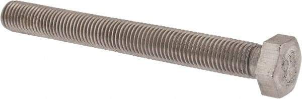 Value Collection - 7/8-9 UNC, 8" Length Under Head Hex Head Cap Screw - Fully Threaded, Grade 316 Stainless Steel, Uncoated, 1-5/16" Hex - Exact Industrial Supply