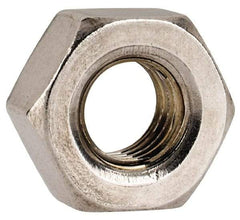 Value Collection - 1/4-28 UNF Stainless Steel Right Hand Hex Nut - 7/16" Across Flats, 3/16" High, Uncoated - Exact Industrial Supply