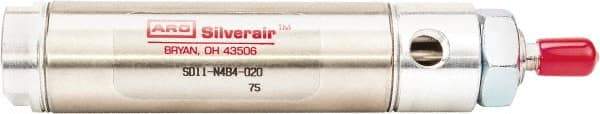 ARO/Ingersoll-Rand - 2" Stroke x 1/2" Bore Double Acting Air Cylinder - 10-32 Port, 10-32 Rod Thread, 200 Max psi, -40 to 160°F - Exact Industrial Supply