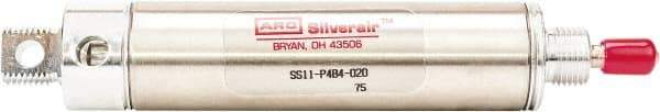 ARO/Ingersoll-Rand - 3" Stroke x 1-1/2" Bore Single Acting Air Cylinder - 1/8 Port, 7/16-20 Rod Thread, 200 Max psi, -40 to 160°F - Exact Industrial Supply