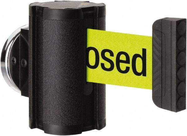 Lavi Industries - 3-1/2" High x 2-1/2" Long x 2-1/2" Wide Magnetic Wall Mount Barrier - Aluminum, Powdercoat Finish, Black, Use with Magnetic Wall Mount Barriers - Exact Industrial Supply