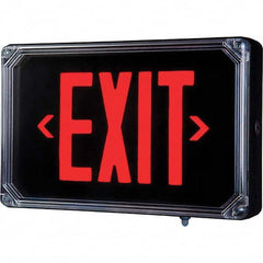 Hubbell Lighting - Illuminated Exit Signs Number of Faces: 2 Letter Color: Red - Exact Industrial Supply