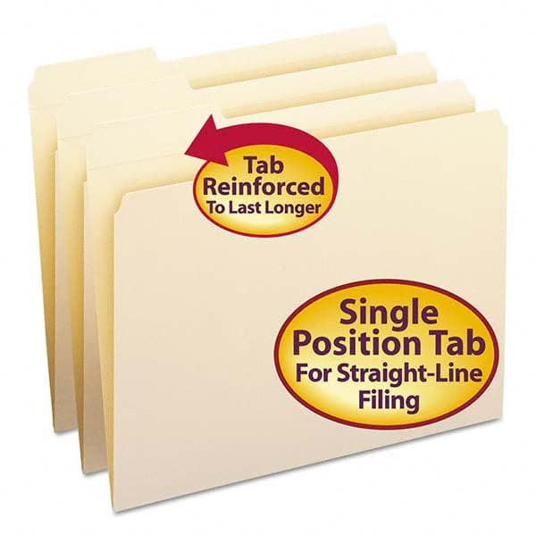 SMEAD - File Folders, Expansion Folders & Hanging Files Folder/File Type: File Folders with Top Tab Fastener Color: Manila - Exact Industrial Supply