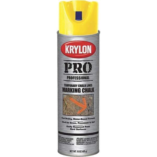 Krylon - 15 fl oz Yellow Marking Chalk - Solvent Base Formula - Exact Industrial Supply