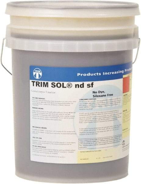 Master Fluid Solutions - Trim SOL ndsf, 5 Gal Pail Cutting & Grinding Fluid - Water Soluble, For Cutting, Grinding - Exact Industrial Supply