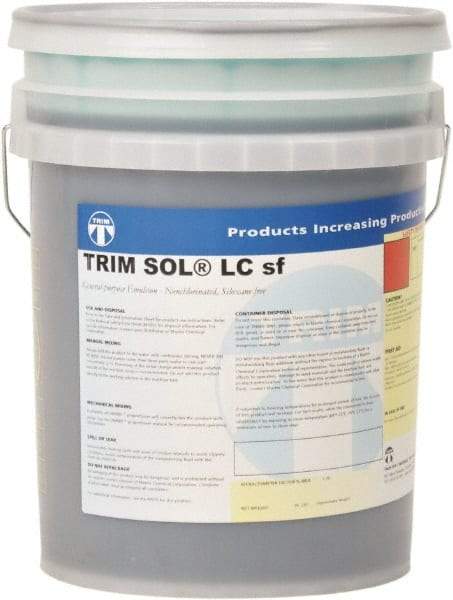 Master Fluid Solutions - Trim SOL LC sf, 5 Gal Pail Cutting & Grinding Fluid - Water Soluble, For Cutting, Grinding - Exact Industrial Supply