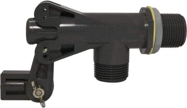 Control Devices - 1" Pipe, PVC, Angle Pattern-Single Seat, Mechanical Float Valve - 100 psi, MNPT End Connections - Exact Industrial Supply