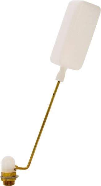 Control Devices - 3/8" Pipe, Brass, Angle Pattern-Single Seat, Mechanical Float Valve - 125 psi, MIP End Connections - Exact Industrial Supply