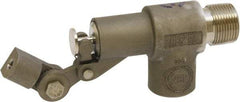 Control Devices - 3/4" Pipe, Stainless Steel, Angle Pattern-Single Seat, Mechanical Float Valve - 85 psi, MIP End Connections - Exact Industrial Supply