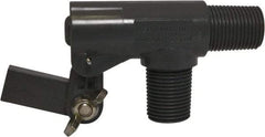 Control Devices - 3/8" Pipe, PVC, Angle Pattern-Double Seat, Mechanical Float Valve - 100 psi, MNPT End Connections - Exact Industrial Supply