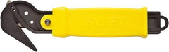 Swift Safety Cutter - Springback Safety Utility Knife - 2" Steel Blade, Yellow Nylon-6 Polyamide Handle, 1 Blade Included - Exact Industrial Supply
