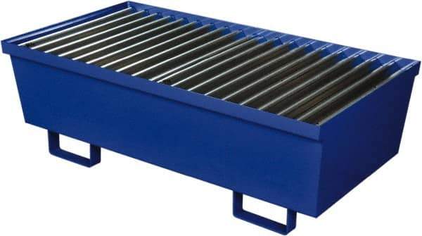 Eagle - 74 Gal Sump, 2,000 Lb Capacity, 2 Drum, Steel Spill Deck or Pallet - 27" Long x 51-1/4" Wide x 13" High, 2x2 Drum Configuration - Exact Industrial Supply