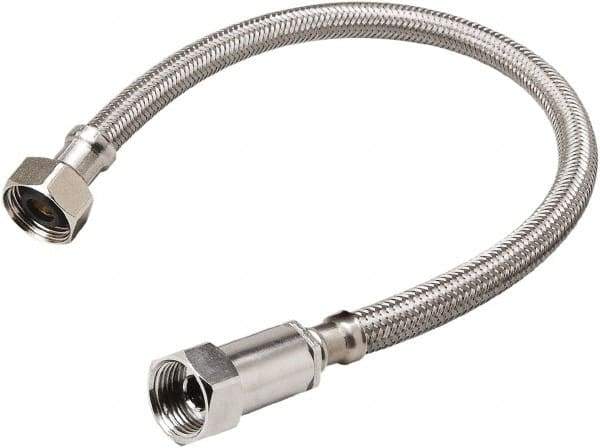 B&K Mueller - 1/2" Compression Inlet, 1/2" FIP Outlet, Stainless Steel Faucet Connector - Use with Faucets - Exact Industrial Supply
