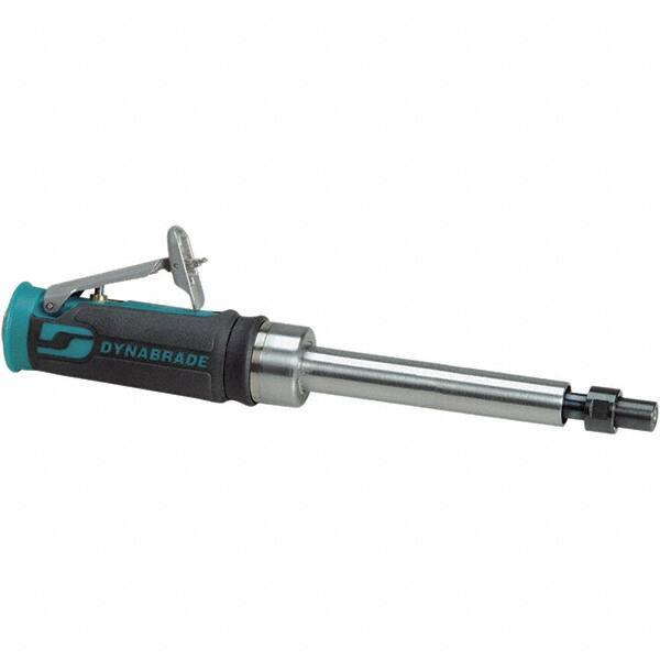 Dynabrade - 1/4" Collet, Straight Handle, Air Extended Length Die Grinder - 25,000 RPM, Front Exhaust, 20 CFM, 0.4 hp, 90 psi, 1/4" Inlet - Exact Industrial Supply