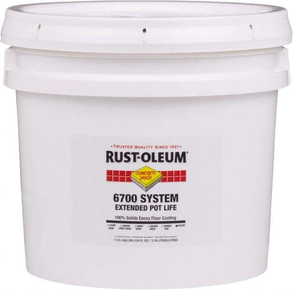 Rust-Oleum - 1 Gal Pail Clear Epoxy Floor Coating - 100 Sq Ft/Gal Coverage, <100 g/L g/L VOC Content, Low Odor & Low VOC - Exact Industrial Supply