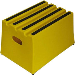 Diversified Plastics - 11-3/4" High x 13-5/8" Wide x 19-1/4" Deep, Yellow Step Stool - 500 Lb Capacity - Exact Industrial Supply