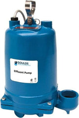 Goulds Pumps - 1 hp, 208 VAC Amp Rating, 208 VAC Volts, Single Speed Continuous Duty Operation, Effluent Pump - 1 Phase, Cast Iron Housing - Exact Industrial Supply