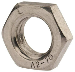 Value Collection - M18x2.50 Metric Coarse Stainless Steel Right Hand Hex Jam Nut - 27mm Across Flats, 9mm High, Uncoated - Exact Industrial Supply